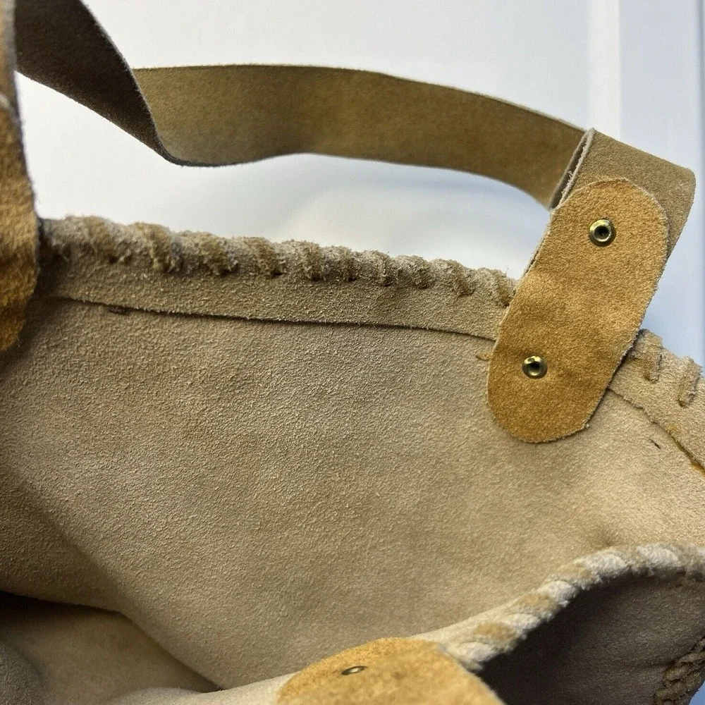 Vintage‎ Mexican Ethnic Tribal Leather Tote Bag Brown Indigenous - Picture 14 of 16